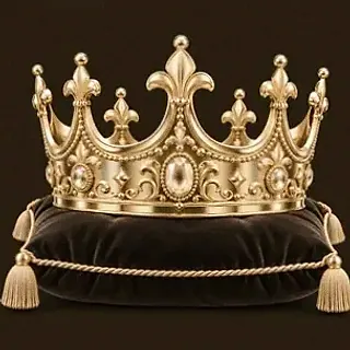 Gold crown on cushion — Kingmaker Casino