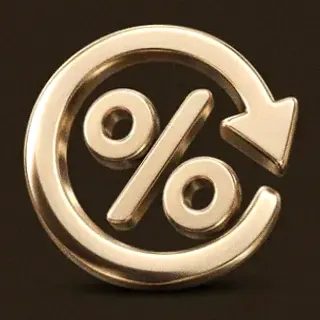 Gold percent symbol — Kingmaker Casino