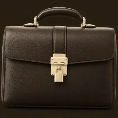 Locked leather briefcase — Kingmaker Casino